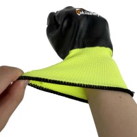 Guantes de Poliéster Antideslizantes y Resistentes al Aceite, Recubiertos de Nitrilo en la Palma, Flexibles para Procesamiento de Maquinaria