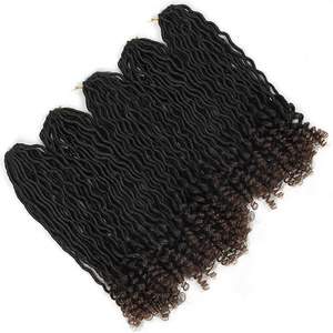 24strands/pack 75g Twisted <strong>Dreadlocks</strong> Crochet Braids Best <strong>Synthetic</strong> Hair Extensions Curly GODDESS Faux Locs Braiding 18 Inch - Product Image 6