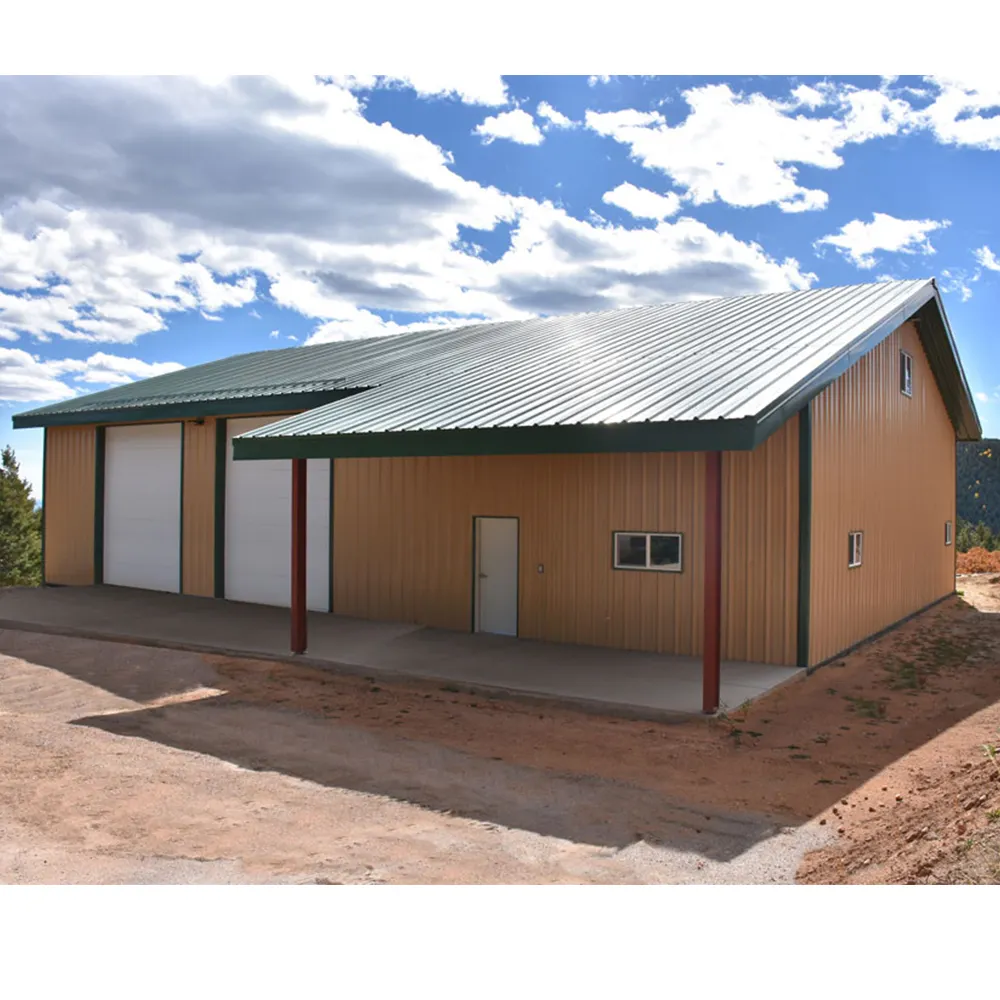 Maison de maison légère, jauge de voiture, Structure en acier, cadre de toit, unités d'auto-stockage en métal, entrepôt de Structure en acier