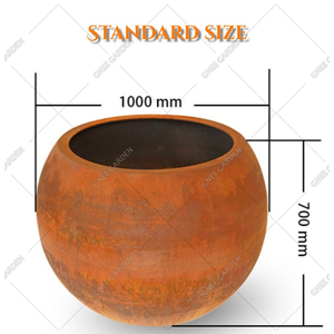 Haute qualité intempéries acier grand Pot carré extérieur Pots de fleurs jardinières finition rouille taille personnalisée pour la plantation d'arbres - Product Image 2