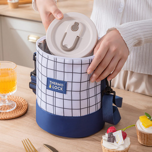 ถุงอาหารกลางวันแบบทรงกระบอก Gna ความจุขนาดใหญ่ ล็อคความร้อนแบบเทอร์โม สำหรับนักเรียน ทำงาน สไตล์ลำลอง - Product Image 2