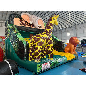 Thème Animal Singes Zèbres Girafes Gonflable Escalade Double Toboggan Trampoline Gonflable Videur Gonflable - Product Image 2