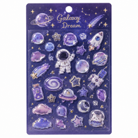 Autocollants à paillettes liquides transparents en résine dégradée de taille personnalisée pour la décoration de carnets et agendas