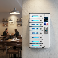 Y2 Power MIA Premium, Casillero de Carga para Teléfonos de 8 Compartimentos con Pago con Monedas, Estación de Carga Rápida, Máquina Expendedora de Carga para Teléfonos
