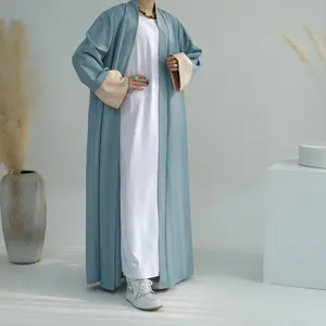 2024 Dubai Middle East Loose Large Elegant Muslim Cardigan Wholesale Kimono Open Abaya Islamic Clothing