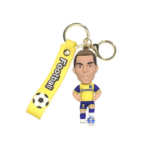 Porte-clés pendentif de voiture en forme de personnage de dessin animé, accessoires cadeaux, avec figurines de stars du football Messi et Cristiano Ronaldo - Product Image 2