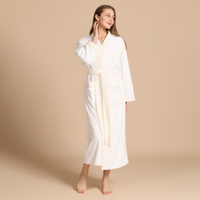 Nouvelle robe de bain pour femme en polaire corail, polyester, écologique, absorbante, séchage rapide, pour spa, salle de bain, logo personnalisé