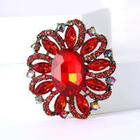 Bros Kristal Paduan Logam Motif Bunga Vintage Multi Warna, Pin Kelopak Berhias Berlian Imitasi Besar, Unisex untuk Jas, Mantel, Pesta Pernikahan, Hadiah, Aksesoris Perhiasan