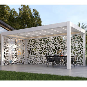 Pergola Motorizzata in Alluminio Bianco con Design Perforato, Telecomando e Dimensioni Personalizzabili - Product Image 3