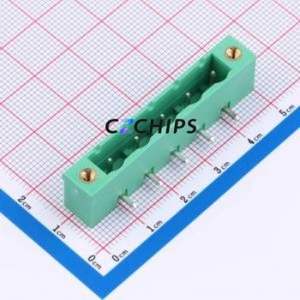 MX2EDGRM-7.62-05P-GN01-Cu-A Plug-in <b>Terminal</b> <b>Block</b> Bent Lead Through Hole,P=7.62mm Board-to-Board / Socket - Closed Screw Fixing - Product Image 1