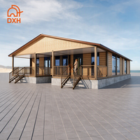 Appartements préfabriqués portables de 40 pieds en conteneurs plats, fabriqués à partir de panneaux sandwich en acier, maisons préfabriquées de type villa, 4 chambres