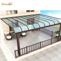 Auvent de fenêtre en aluminium imperméable avec toit en polycarbonate, protection UV pour patio, balcon, portes et fenêtres d'entrée, auvent de maison