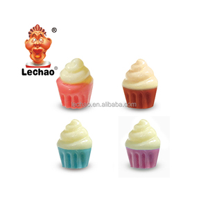 Venta al por mayor Halal Helado Cupcake Forma Pastel personalizado en forma de mezcla de frutas Gummy Jelly Candy Sour Sweet 3D Candy - Product Image 3