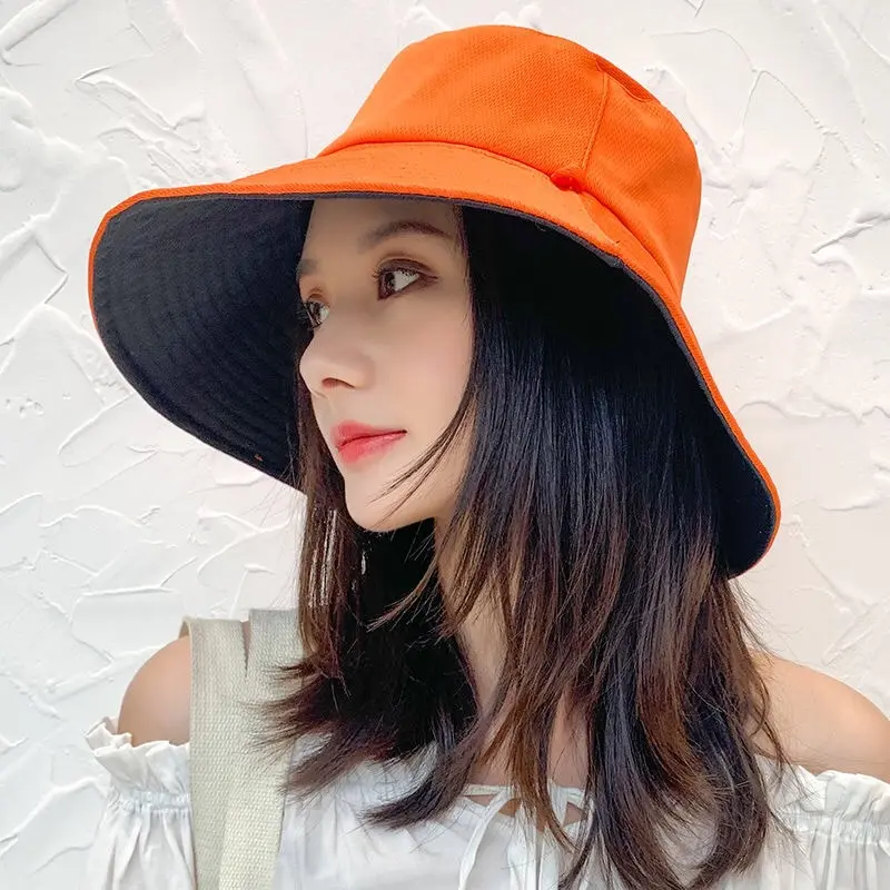 Sun Hat Summer Foldable Bucket Hat for women Outdoor Sunscreen Cotton Fishing Hunting Cap Anti-UV wide brim bucket Sun hat