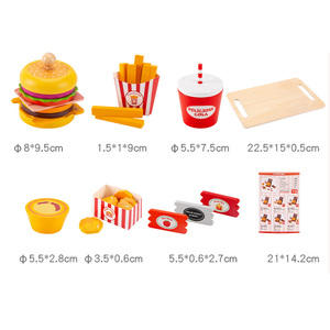 Set Giocattolo in Legno per Bambini Cucina Fai-da-Te Educazione Precoce Gioco di Ruolo Simulazione Fast Food Set Puzzle - Product Image 6