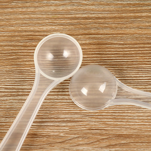 <strong>2ml</strong> 1g Food Grade PP Disposable Teaspoon Round White Transparent Plastic <strong>Measuring</strong> <strong>Spoon</strong> for Coffee Salt Milk Powder - Product Image 3