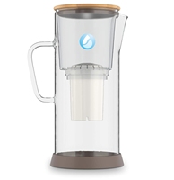 Carafe filtrante en verre Bluetech avec compteur d'eau LED 3L |   Cartouche de remplacement compatible avec les marques générales