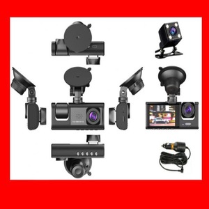 Mini Dash Cam con Schermo da 2 Pollici, <span class=keywords><strong>Telecamera</strong></span> a 3 Canali 1080P con Triplo Obiettivo, Specchietto Retrovisore con Monitoraggio Parcheggio, DVR HD <span class=keywords><strong>per</strong></span> <span class=keywords><strong>Auto</strong></span> con Visione Notturna 170° - Product Image 3