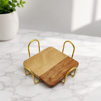 Support de présentation carré en métal, design flexible, à un seul niveau, non pliable, pour sous-verres ronds