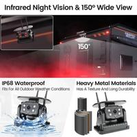 Caméra de voiture solaire WiFi HD 100M avec base magnétique, sans fil, alarme d'angle mort IA, pour bus, fourgonnette, camion, camping-car, vue avant et arrière