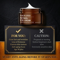 Crème pour les yeux anti-âge au rétinol pour les cernes, les ridules, les rides, traitement anti-rides pour les yeux, ensemble d'emballages cosmétiques