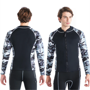 Tela de neopreno de 2mm personalizada al por mayor, traje húmedo de manga larga para buceo y surf, grosor de 2mm con patrón impreso - Product Image 1