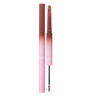 Pensil Alis 2 in 1 Ujung Ganda dengan Gel Alis Berwarna, Tahan Air, Anti Luntur, Riasan Alis Natural, Grosir MOQ Rendah, Custom