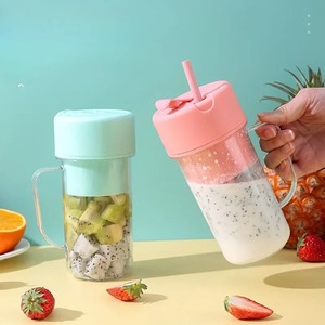 Nouvelle paille jus tasse ménage sans fil USB charge Portable fruits presse-agrumes Machine extérieur <span class=keywords><strong>compagnon</strong></span> tasse Smoothie mélangeur - Product Image 1