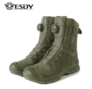 Botas de entrenamiento TSB1 ESDY de caña alta con cordones de alambre de acero de cierre rápido, venta al por mayor, negro, verde, marrón, CP, FG, camuflaje - Product Image 4