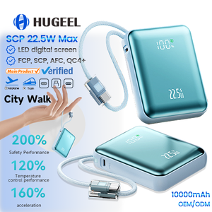 HUGEEL Banco de Energía Portátil de 10000mAh, Cargador Rápido PD20W con Cables y Luces LED para Teléfono, Auriculares, Mini Power Bank - Product Image 1