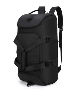 Unisex Oxford Fashion Gym Multi-functional Travel <b>Backpack</b> 36-55L Zipper Closure Water Resistant Adjustable Strap <b>Black</b> - Product Image 2