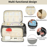 Sac à langer personnalisable Biyou pour maman, grande capacité, fermeture éclair, sac de rangement portable pour tire-lait et biberons