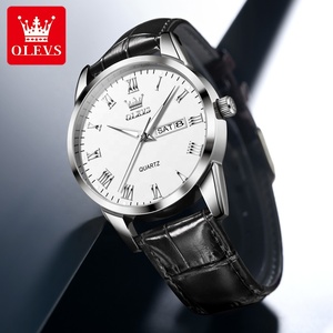 <span class=keywords><strong>Montre</strong></span> <span class=keywords><strong>Homme</strong></span> OLEVS 5892, Fabrication OEM, Logo Personnalisé, Bracelet en Cuir, Vente en Gros, Bracelets de Luxe Classiques, Étanche, <span class=keywords><strong>Montre</strong></span> à Quartz pour <span class=keywords><strong>Homme</strong></span> - Product Image 2