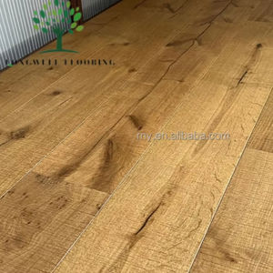 Plancher d'ingénierie en bois dur de chêne blanc européen dentelé de série antique de planche large inachevée finie pour la décoration intérieure - Product Image 1