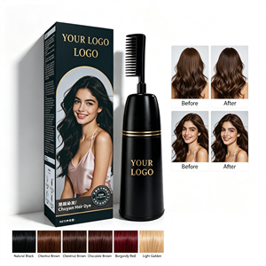 Crème colorante capillaire permanente à base d'extraits végétaux, longue durée, avec peigne applicateur facile, service OEM, qualité professionnelle - Product Image 1