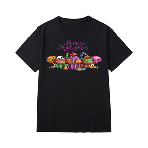 Maglietta grafica del caffè della zucca del film <span class=keywords><strong>Horror</strong></span> di Halloween all'ingrosso XL girocollo stile Vintage tessuto stampato - Product Image 3