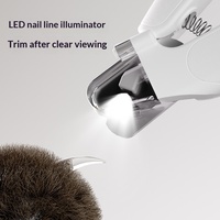 Cortauñas y Lima Eléctrica Profesional 2 en 1 de Acero Inoxidable para Mascotas con Luz LED, Pantalla LCD, Recargable por USB y Antisalpicaduras