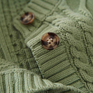 Women's Cotton Knit <b>Cardigan</b> <b>Sweater</b> Solid Color Loose Fit Autumn Winter Wear - Product Image 3