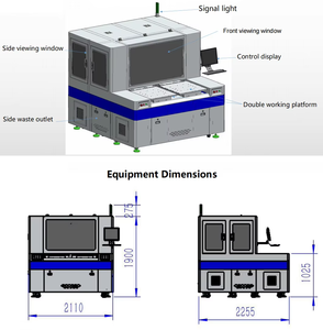 Machine de découpe et de fendage automatique au laser picoseconde de haute précision pour verre optique, verre cristallin ou verre bleu teinté - Product Image 3
