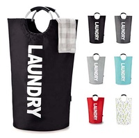 Panier à linge pliable grand format le plus vendu avec poignée souple pour rangement de salle de bain