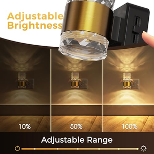 ไฟกลางคืนคริสตัลเปลี่ยนสีได้ 10 สี RGB แบบหมุนได้ พร้อมเซ็นเซอร์ตรวจจับแสงตั้งแต่พลบค่ำถึงรุ่งเช้า สำหรับเสียบปลั๊กติดผนังในห้องนอนหรือบันได - Product Image 3