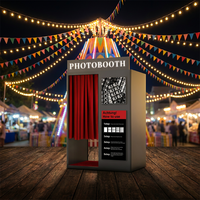 JLJ Divers Autocollants Personnalisation Classique Vogue Photo Booth avec Led Instant Photo Booth Imprimer Photos Distributeur Automatique
