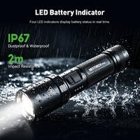 NEXTORCH P09 Senter Taktis Putih dengan Sarung Nilon V10 2000lm 365nm UV Merah Biru Strobo IP67 Senter LED Kit EDC