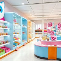 Support et kiosque d'exposition de bonbons personnalisés de haute qualité CIRI OEM avec éclairage LED et design étanche pour les magasins de détail