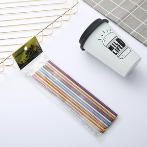 304 de acero inoxidable paja conjunto de grado de alimentos de metal de color de té de leche paja para <span class=keywords><strong>Amazon</strong></span> explosión sección - Product Image 1