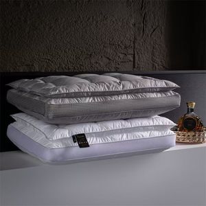 High-resilience 2-in-1 pillow with double-layer <b>down</b> and <b>feather</b> silk core, neck support pillow for home use, helps with sleep. - Product Image 3