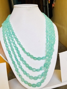 Cuentas de forma de Mani ovaladas de Esmeralda rusa Natural de alta calidad, collar de boda de Esmeralda verde, cuentas de piedras preciosas, Stock limitado - Product Image 4