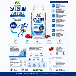 Capsules de calcium 500 mg en gélules molles, formule premium avec ingrédients naturels, OEM ODM, emballage personnalisé, vente en gros - Product Image 4