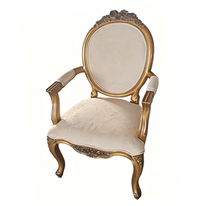 <span class=keywords><strong>Fauteuil</strong></span> en bois sculpté style <span class=keywords><strong>Louis</strong></span> <span class=keywords><strong>XV</strong></span> avec feuilles d'or, chaise d'appoint rembourrée de style provincial français - Product Image 1