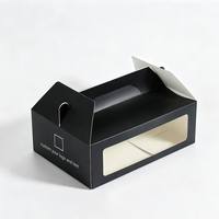 Boîte à gâteau en carton ivoire avec poignée, estampage à chaud, pour pâtisserie, emballage cadeau, recyclable